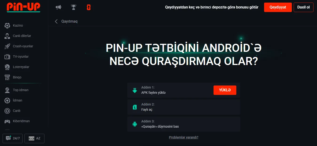 Pin up Casino mobil tətbiq