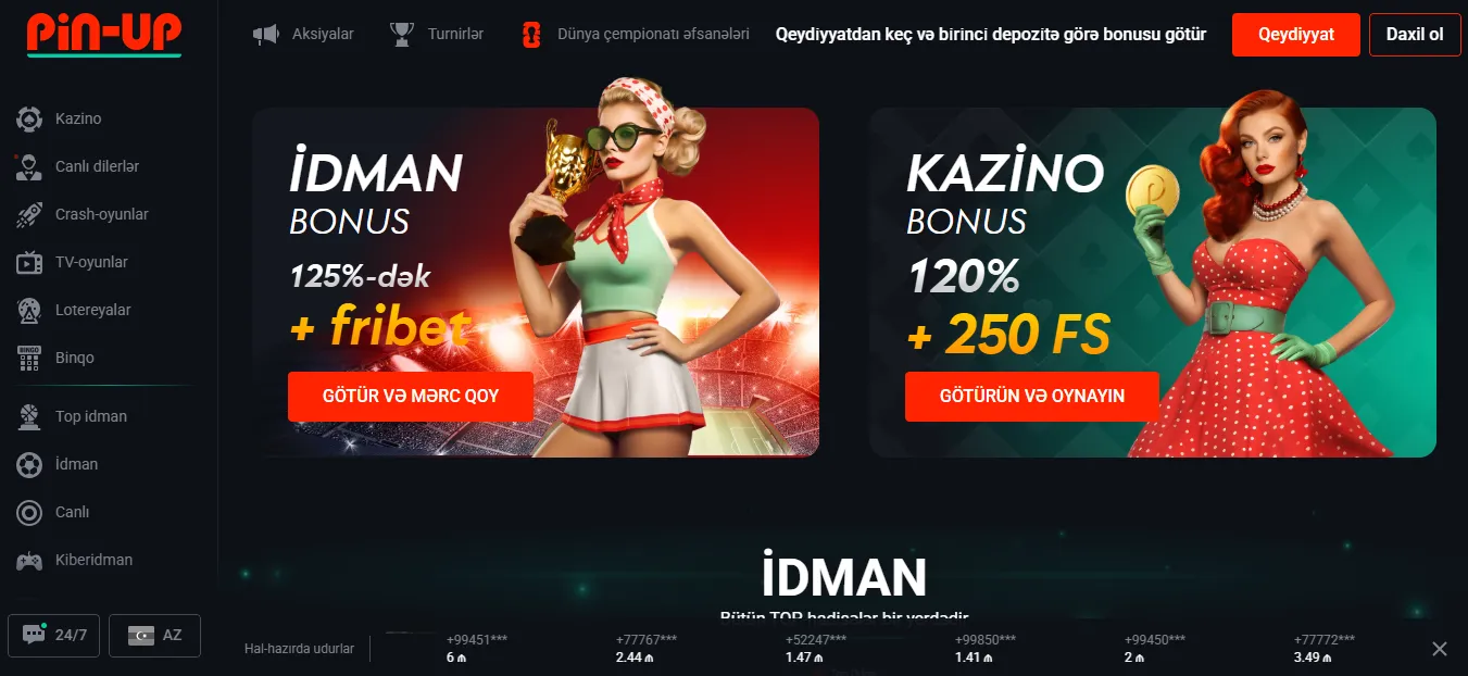 Pin Up xüsusiyyətləri və üstünlükləri